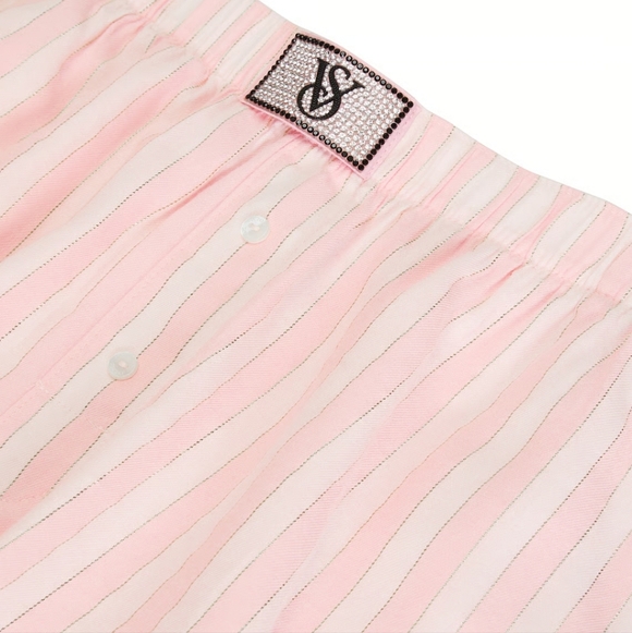 New Victoria's SecretFlannel Long-Sleeve Short Tee-Jama Set Small - Picture 3 of 7